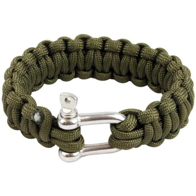 HIGHLANDER paracord náramok s D-krúžkom, olivový