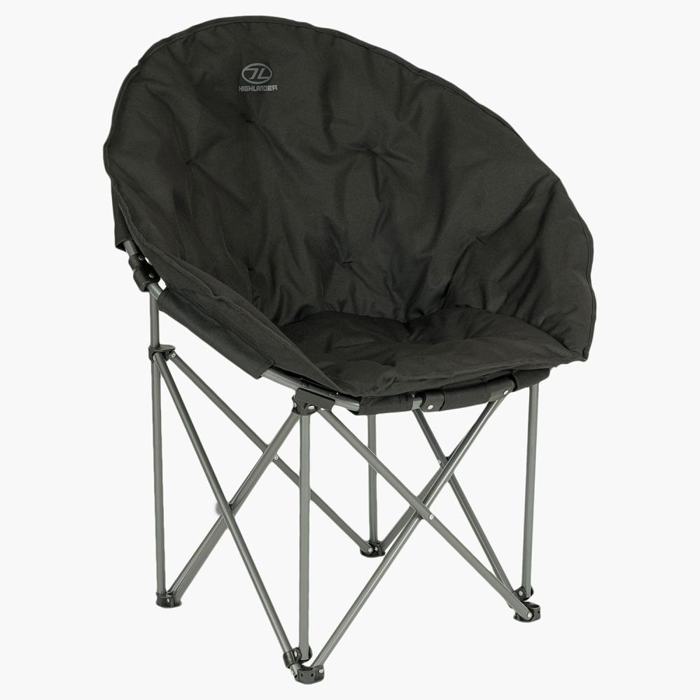 HIGHLANDER Moon Chair - kempingové kreslo, čierne