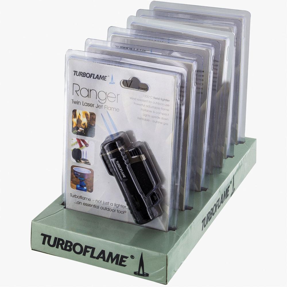 HIGHLANDER Turboflame Twin - plynový zapaľovač, čierny