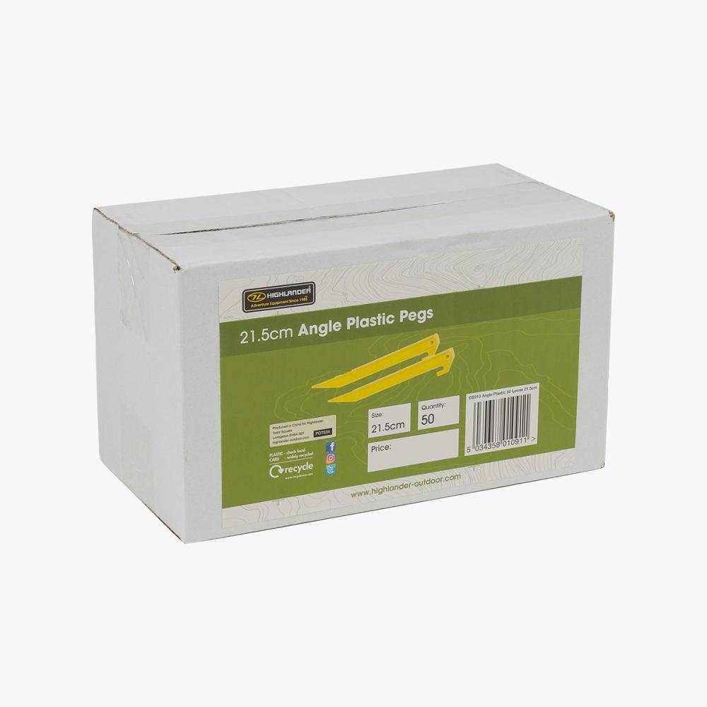 HIGHLANDER kolíky plastové uhlové 21,5 cm, box 50 ks