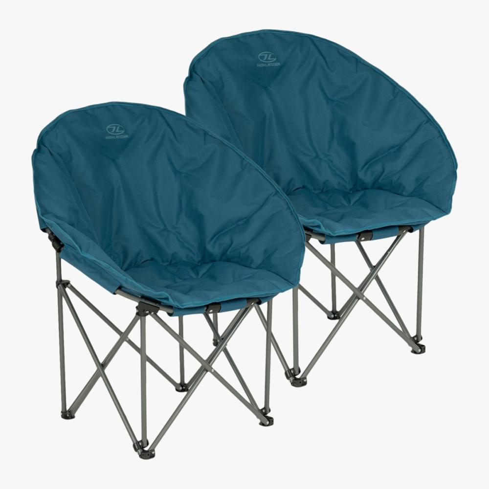 HIGHLANDER Moon Chair - kempingové kreslo, 2 ks, Marine Blue