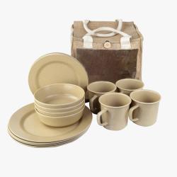 HIGHLANDER piknikov� set Eco 16-dielny, bambus