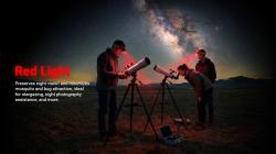 �erven� svetlo �elovky HA13 RGB pri pozorovan� no�nej oblohy