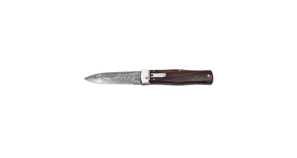 MIKOV 241-DD-1/KP PREDATOR - vyskakovací nôž, damašková oceľ, drevo